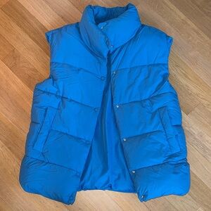 Zara Electric Blue Quilted Puffer Vest